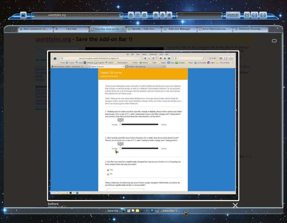 Save the Add-on Bar !!
