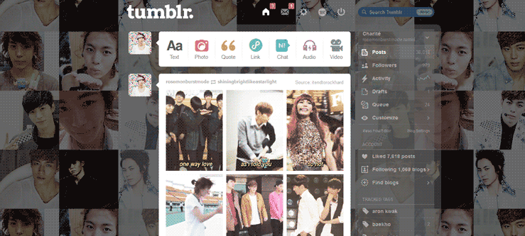 Hongbin (VIXX) Tumblr Dashboard (tile)