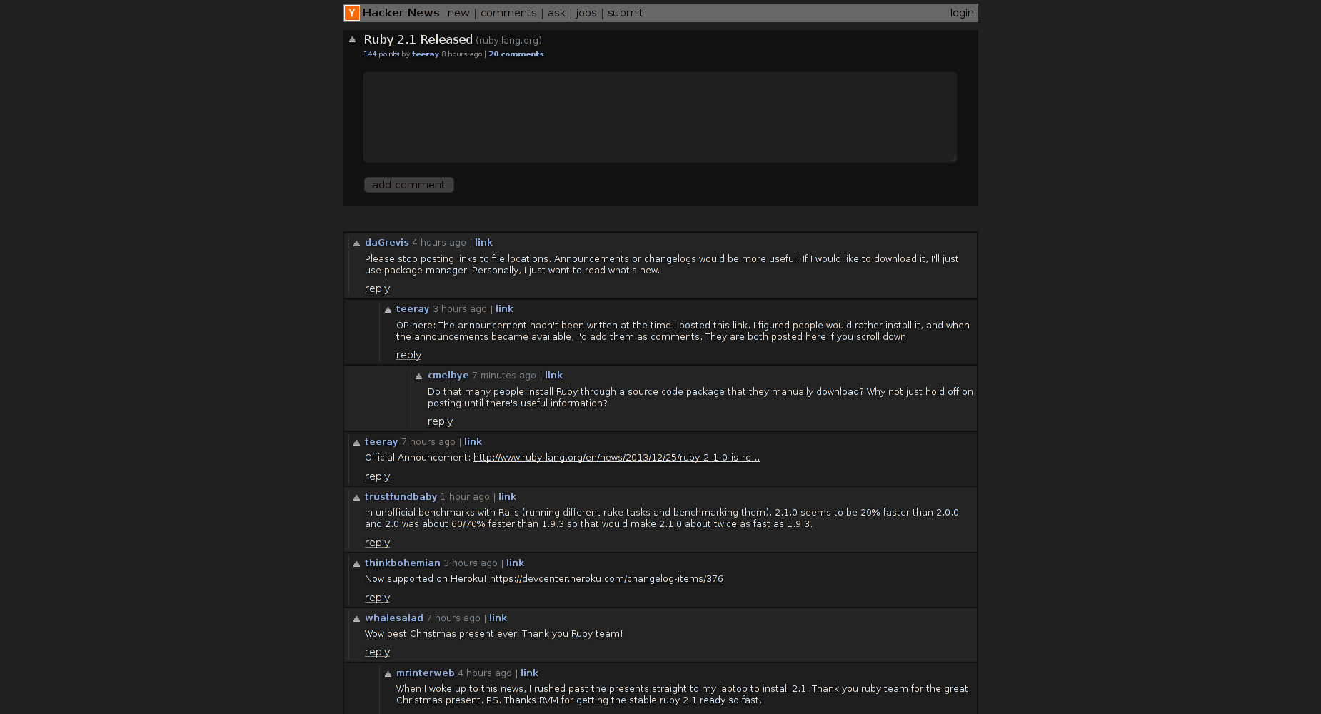 Hacker News DarkFixed Comments