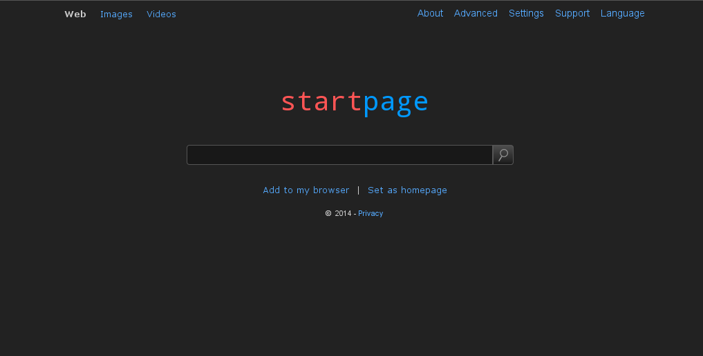 Startpage - Dark