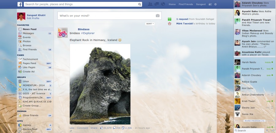 FaceBook Grassfield by Sangeet Khatri
