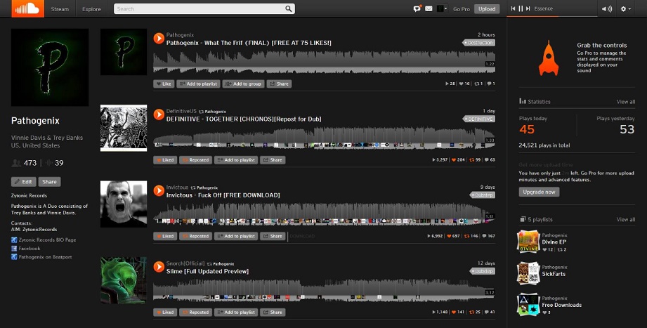 Pathogenix's Dark Soundcloud