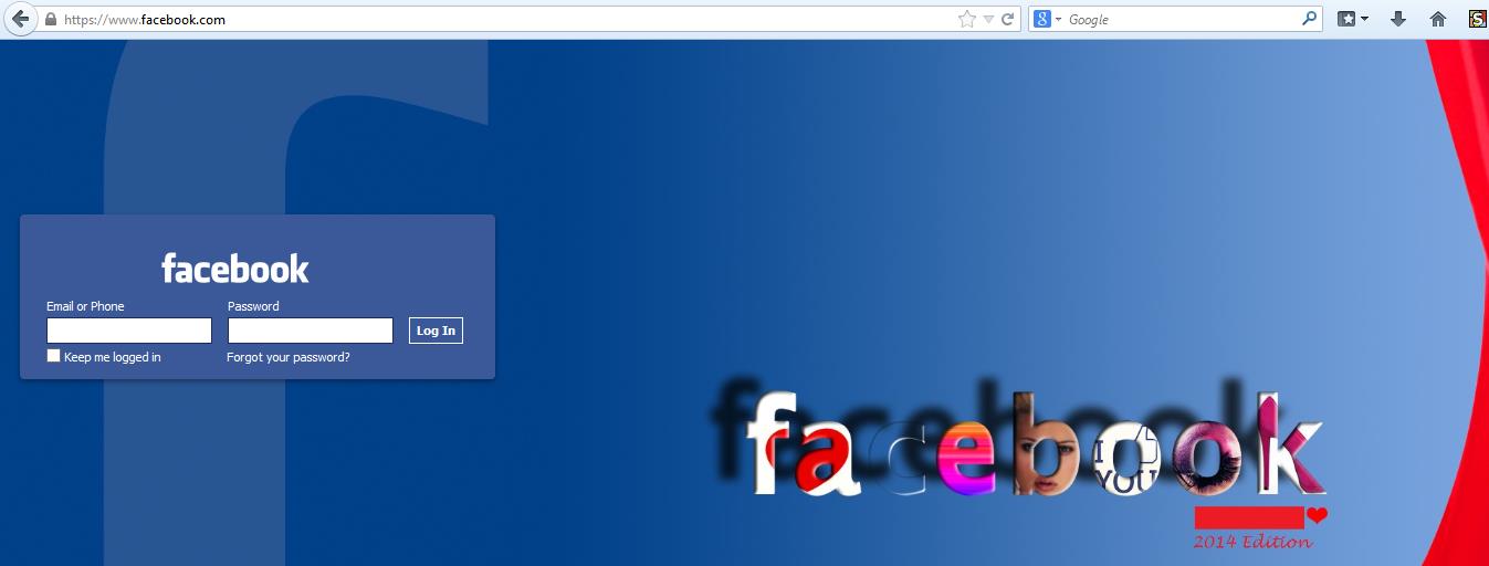 Facebook 2014 Edition login page