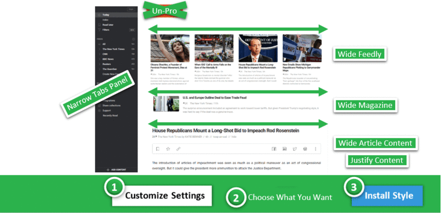 Feedly (wide, un-pro, font, etc.)