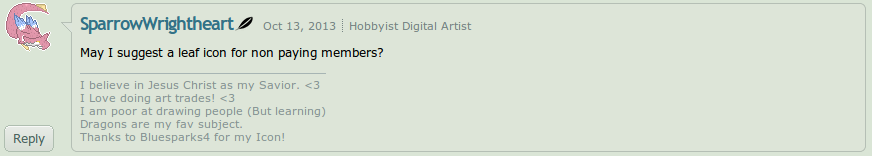Leaf symbol for deviantART non-premium members