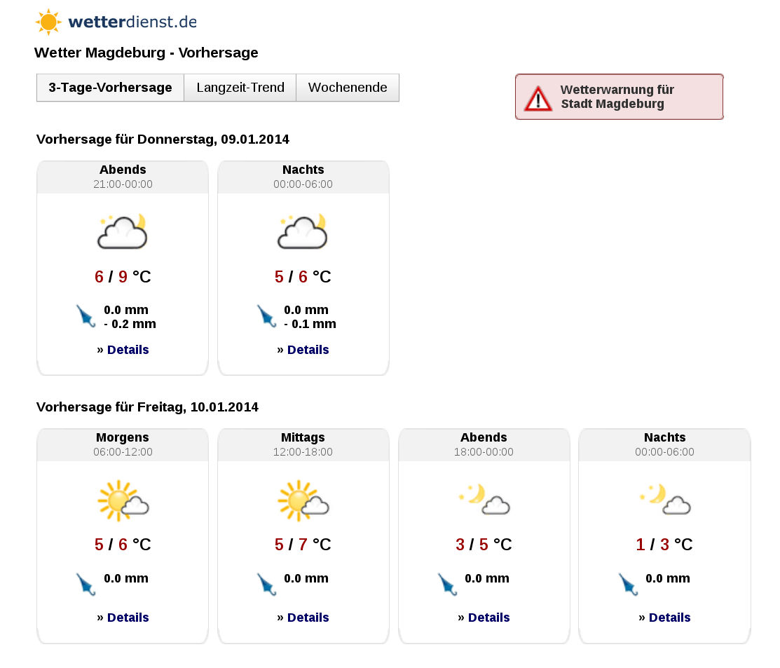 wetterdienst.de Minimalist