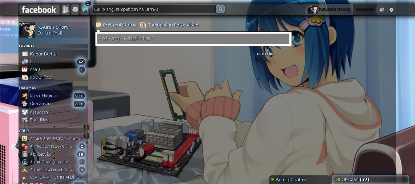 Facebook Theme - Madobe Nanami