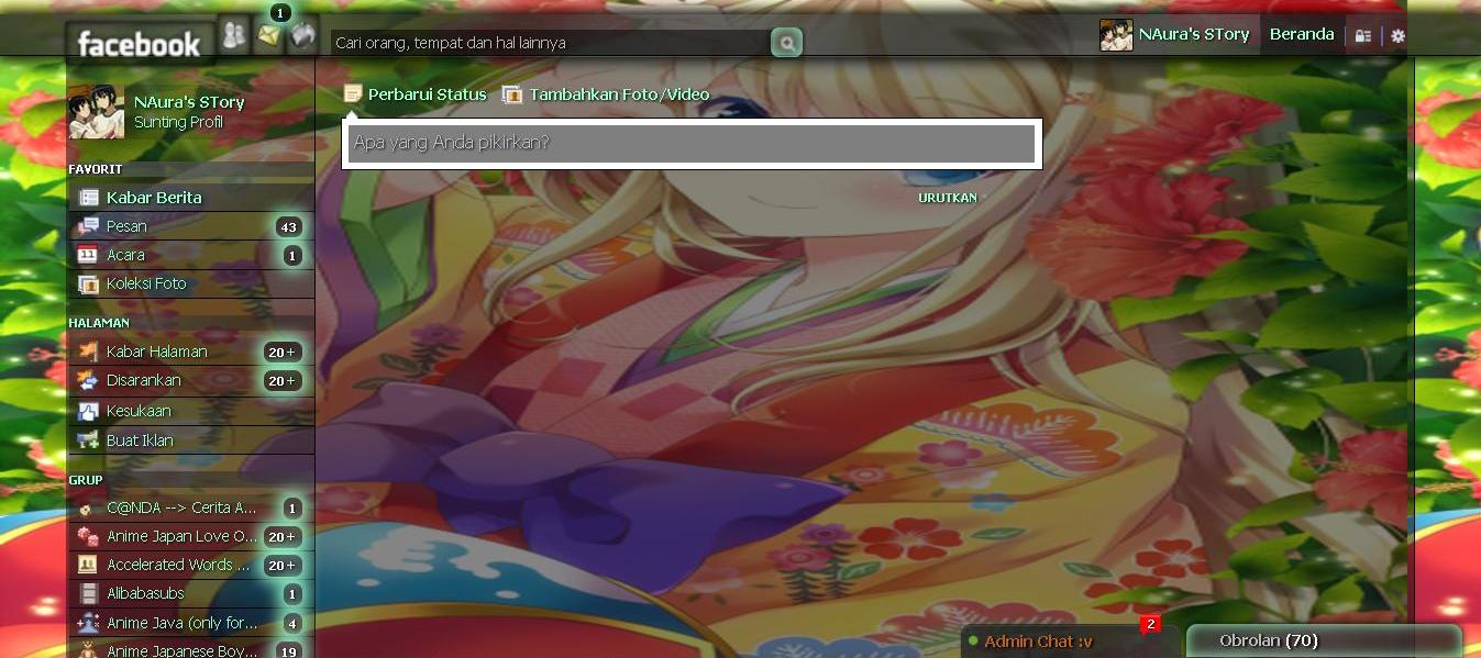 Facebook Theme - Kimono Anime Girl