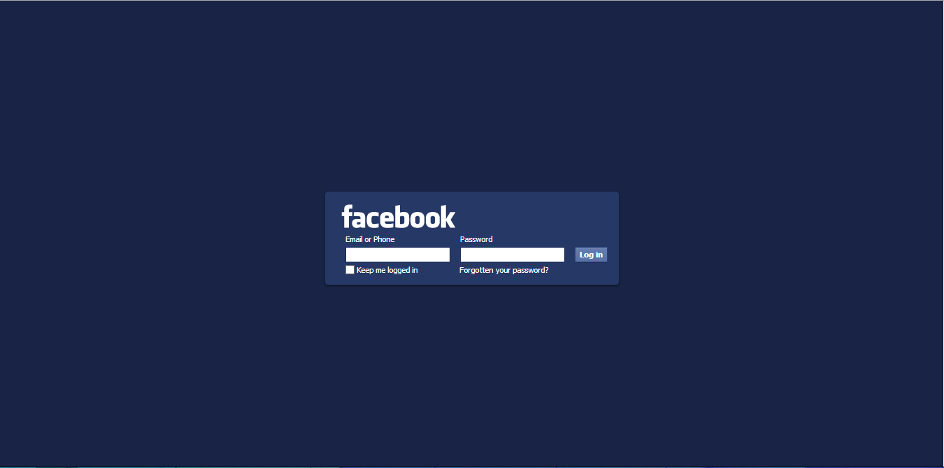 Minimal Facebook Login Page (Blue)