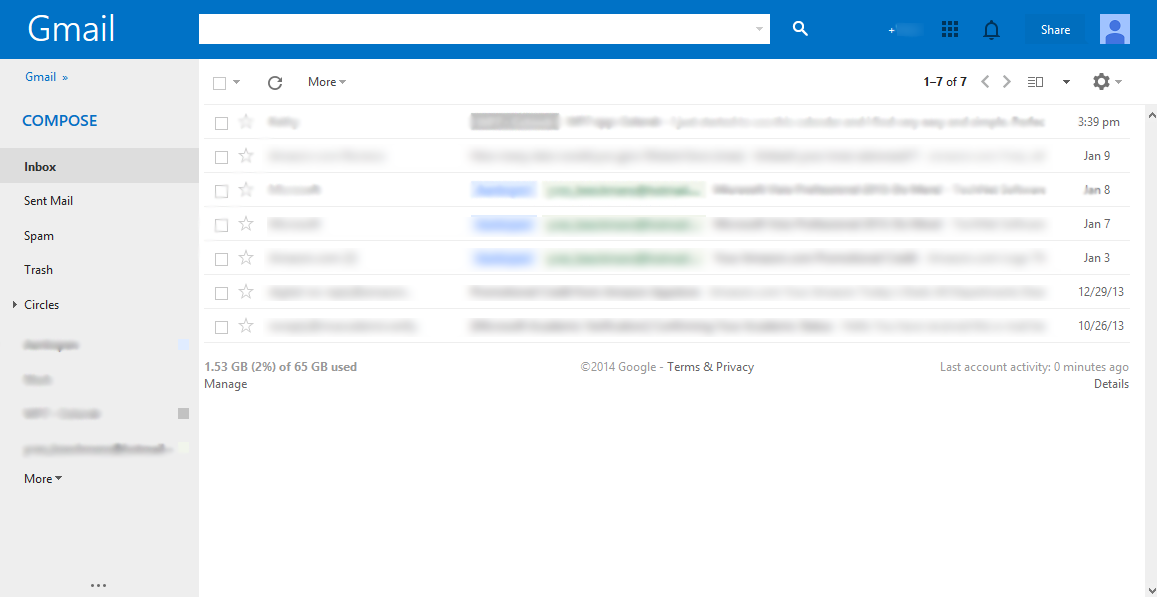 Outlook.com style for Gmail