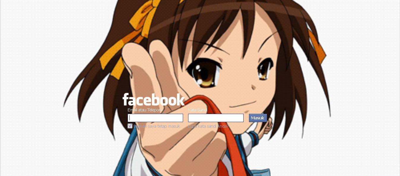 Facebook Login GIF Suzumiya Haruhi