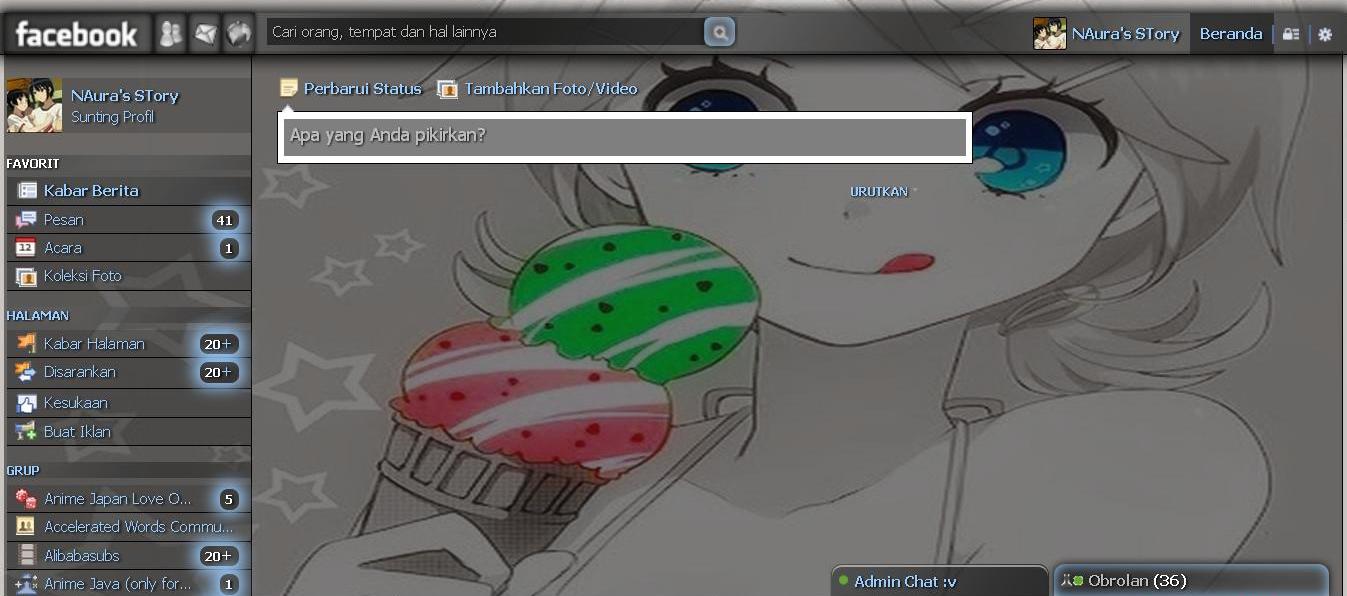 Facebook Theme - Ice cream Girl