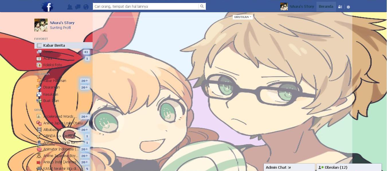 Facebook theme Anime Couple v.1