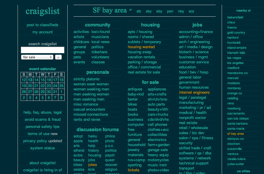 Craigslist - Solarized Dark