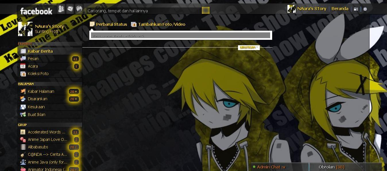 Facebook Theme - Vocaloid Rin and Len LIW