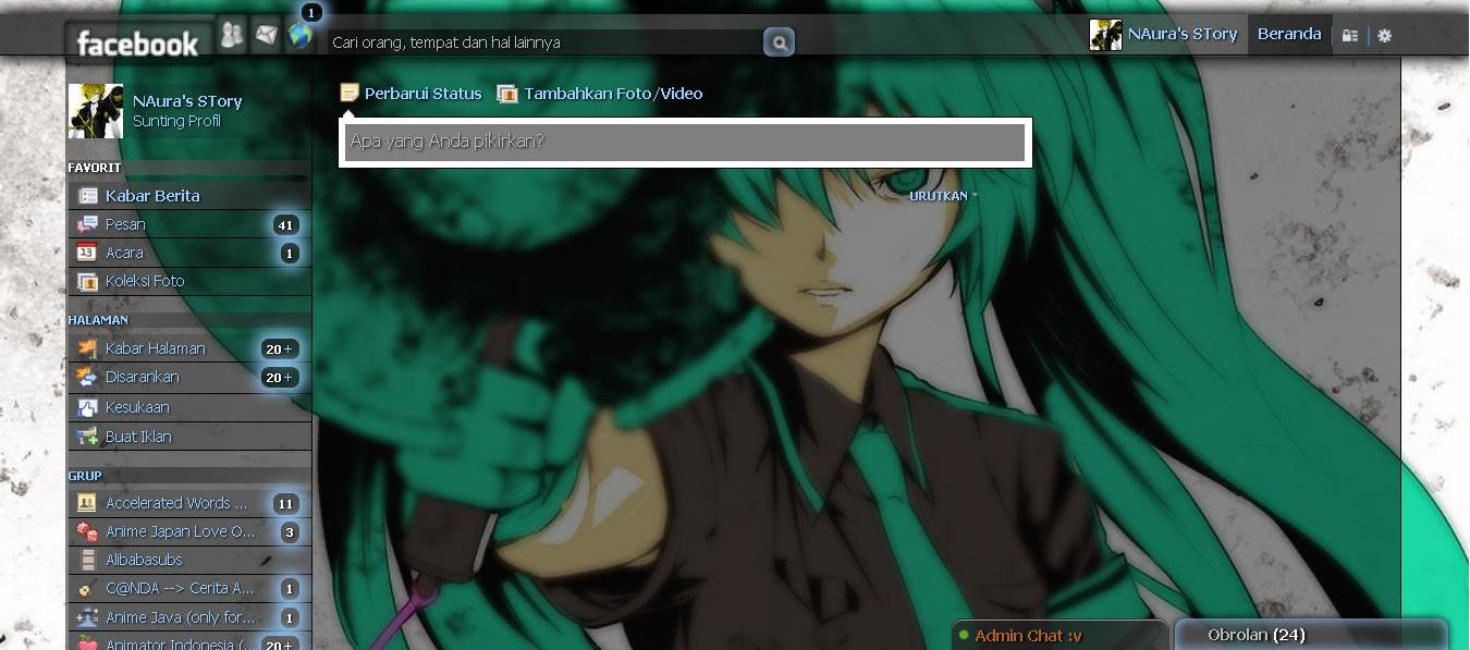 Facebook Theme - Vocaloid Hatsune miku LIW
