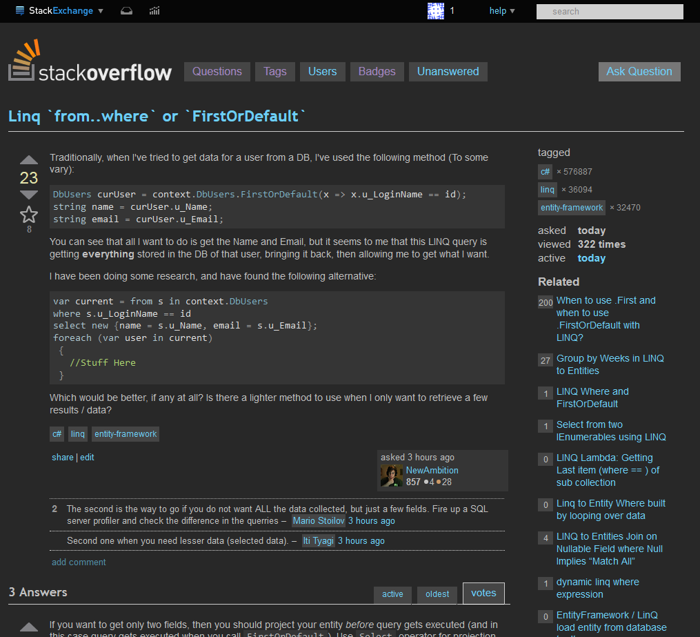 Stack Overflow Dark Colors
