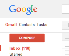 Gmail - Show Gmail/Contacts/Tasks menu items light