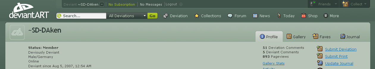 deviantART compact header