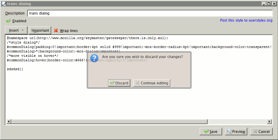 Firefox - Transparent Dialogs