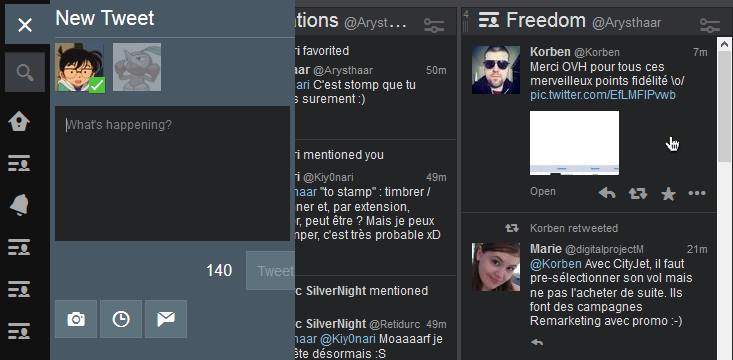 Tweetdeck - MOAR FLAT DESIGN (Auto-scrollbars)
