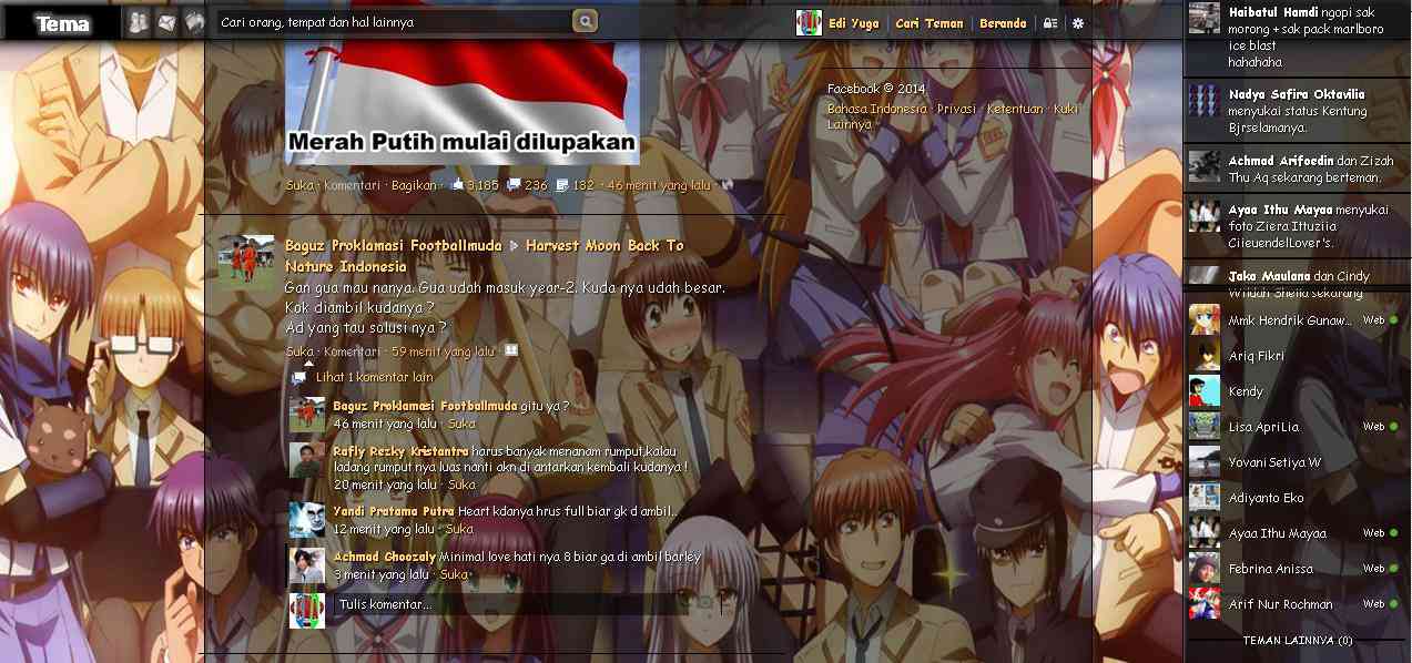 Tema Facebook - Anime Angel Beats By Edi yuga