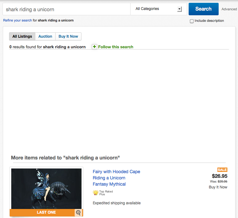 eBay: separate search results from related items