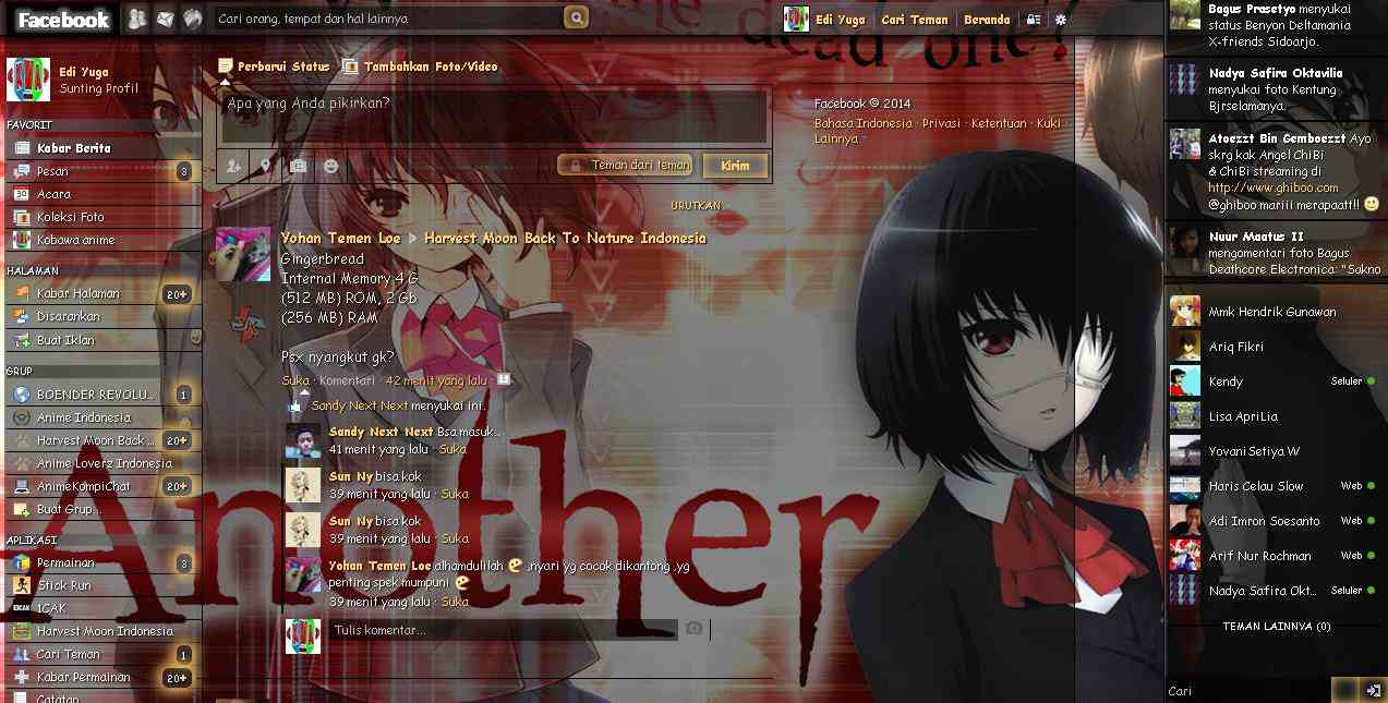 Tema Facebook - Anime Another By Edi yuga