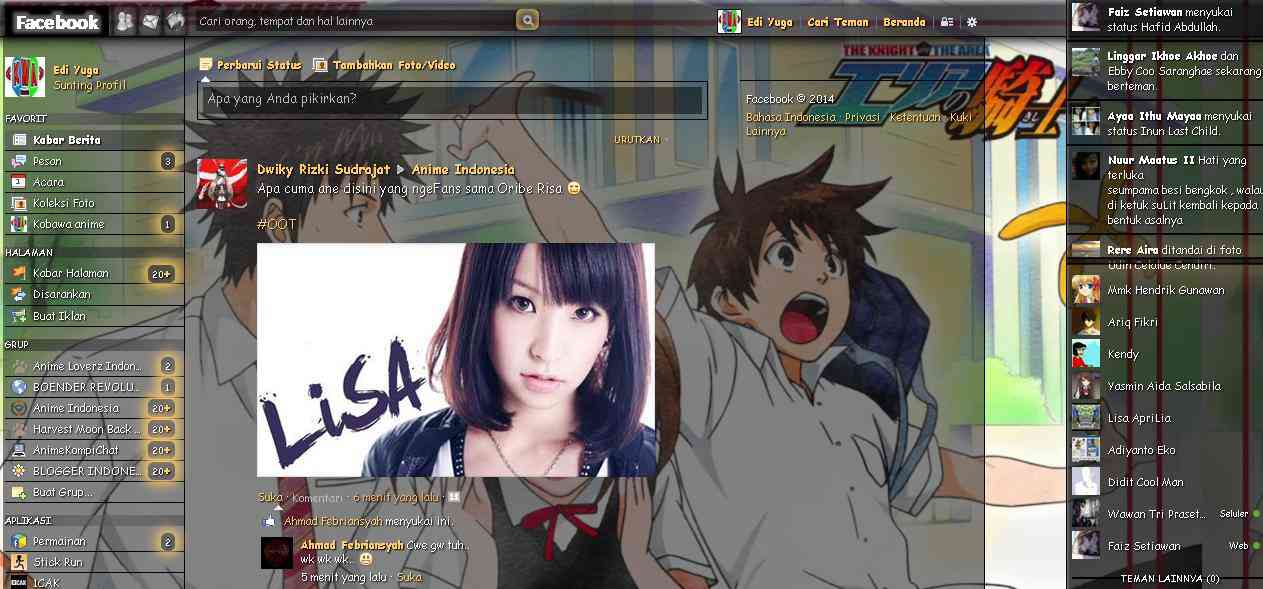 Tema Facebook - Anime Area no Kishi By Edi yuga