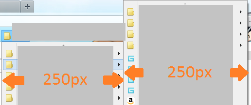 Firefox Bookmarks Fixed Width