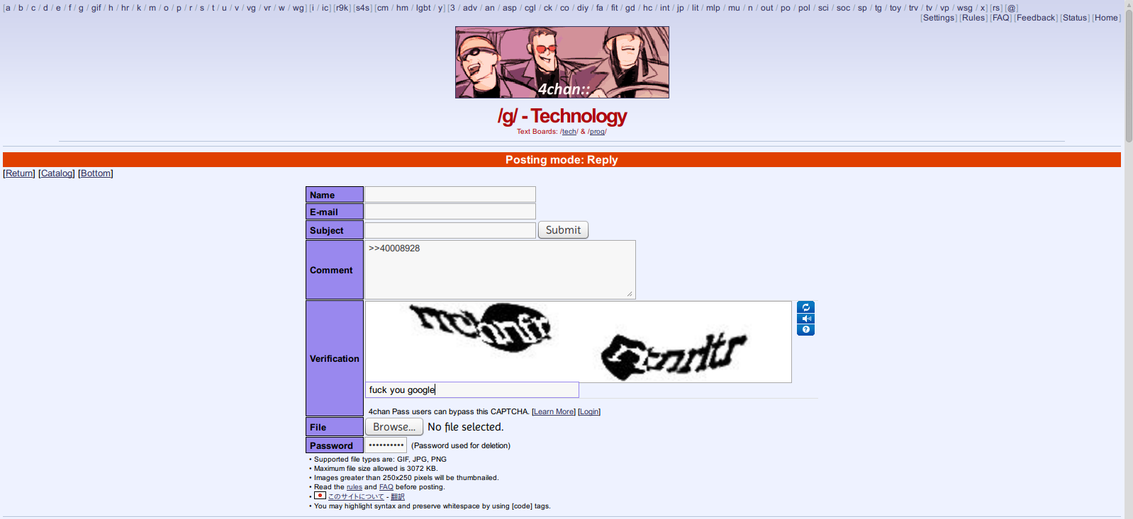 4chan - Larger Captchas