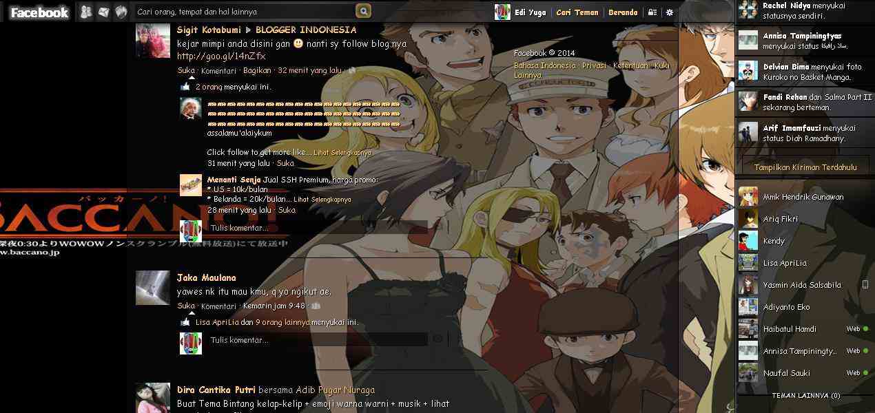 Tema Facebook - Anime Baccano! By Edi yuga