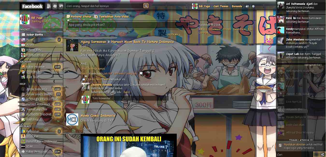 Tema Facebook - Anime Ben-to By Edi yuga