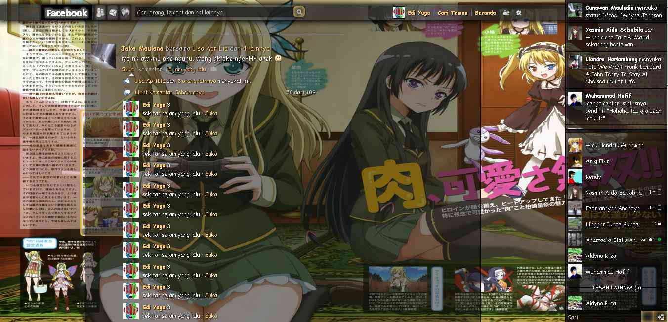 Tema Facebook - Anime Boku wa Tomodach By Edi yuga