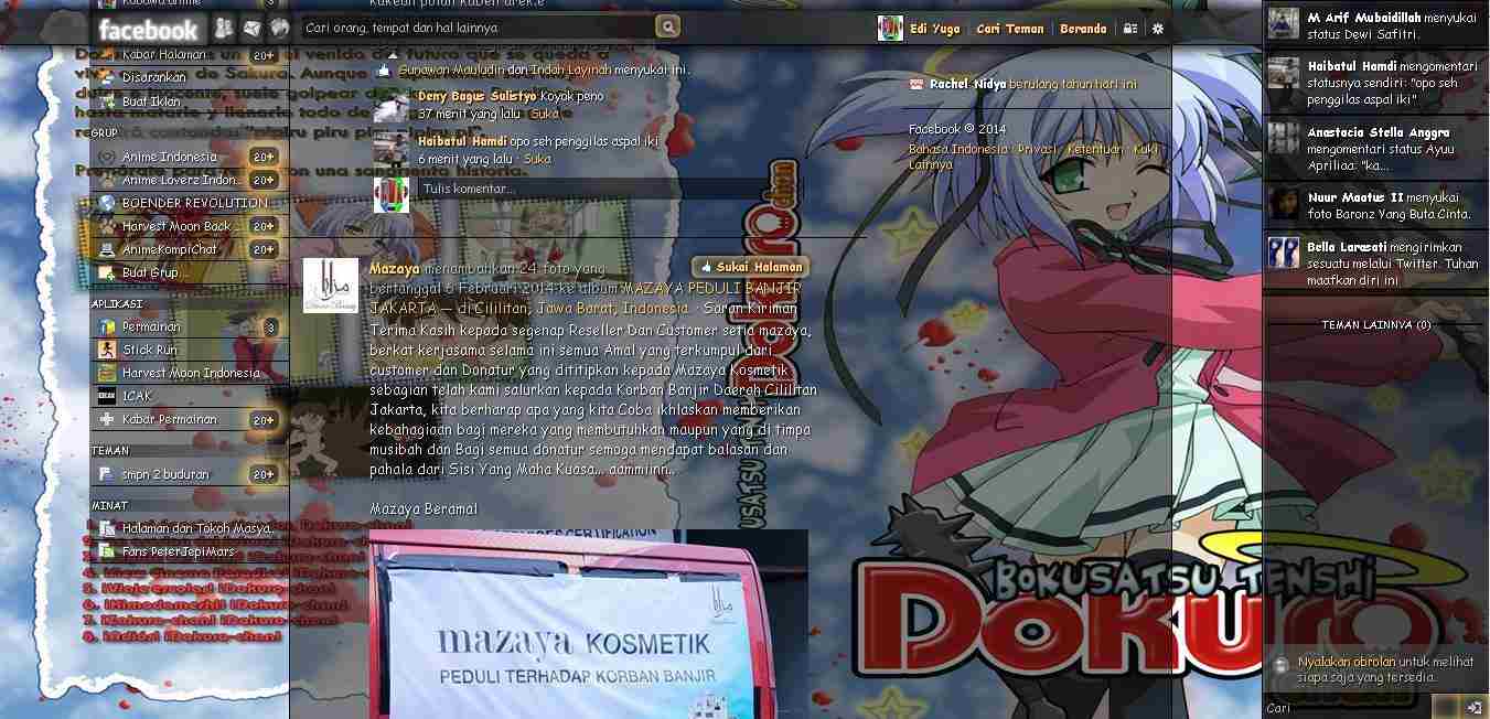 Tema Facebook Anime Bokusatsu Tenshi D By Edi yuga