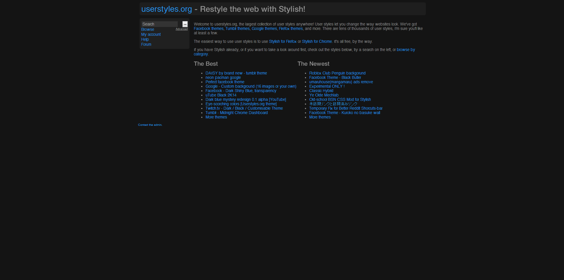Userstyles – Dark stylish look