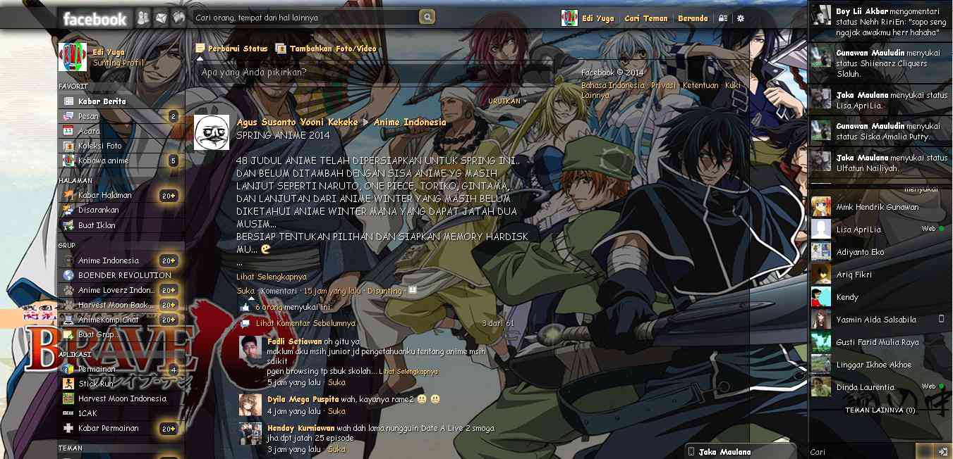 Tema Facebook - Anime Brave 10 By Edi yuga