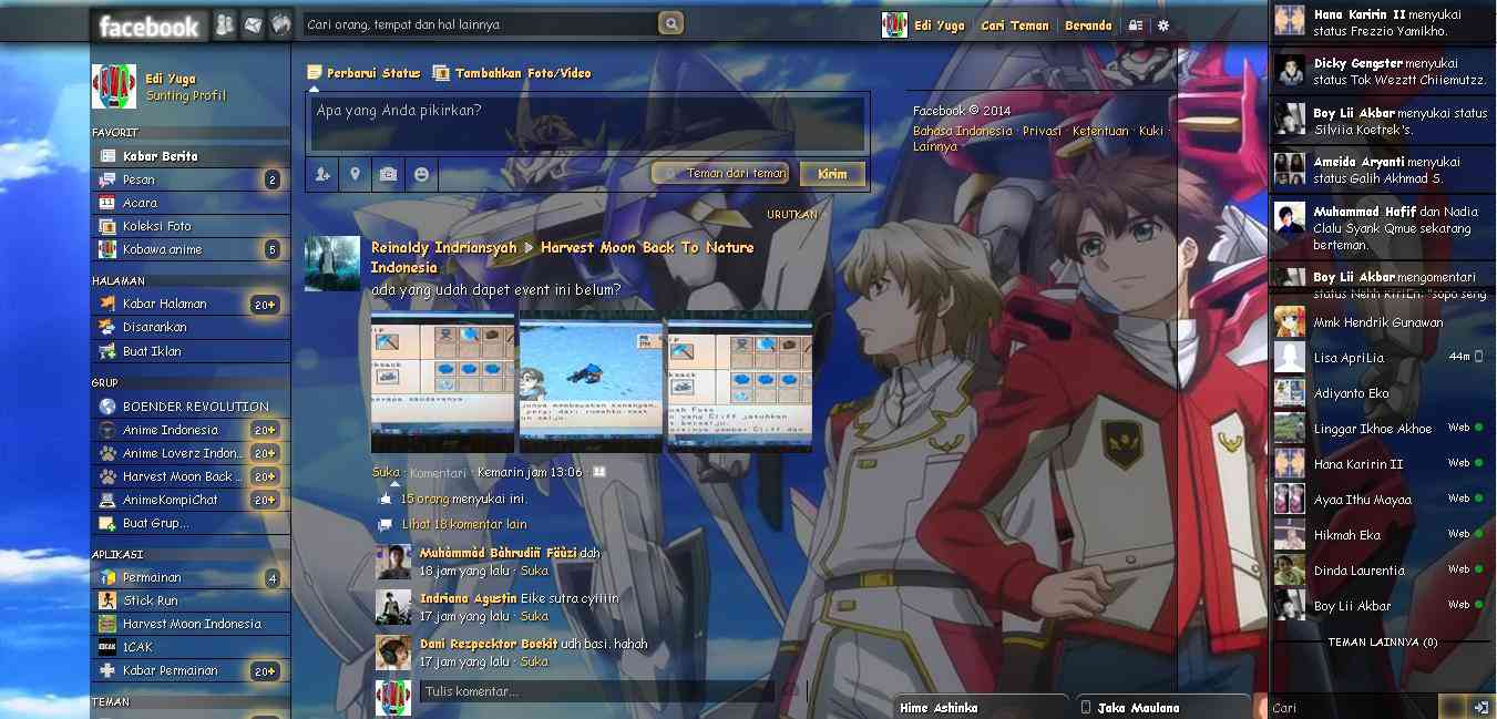 Tema Facebook - Anime Buddy Complex By Edi yuga
