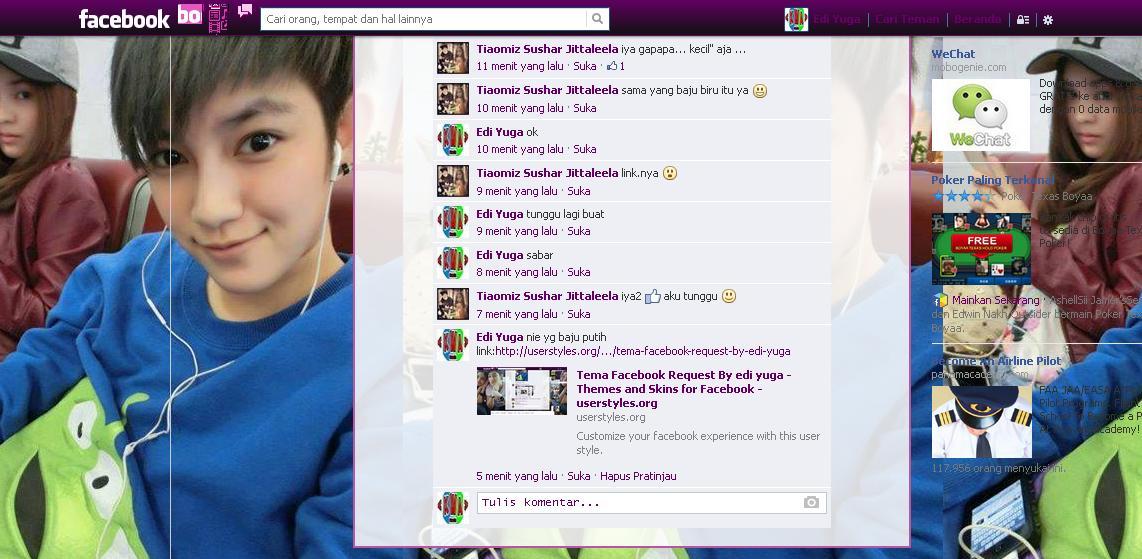 Tema Facebook Request baju biru By edi yuga