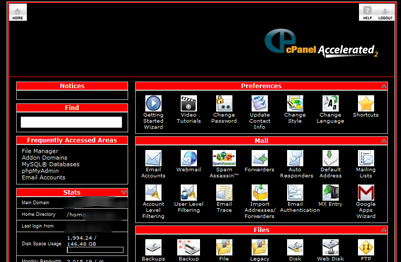 cpanel - dark