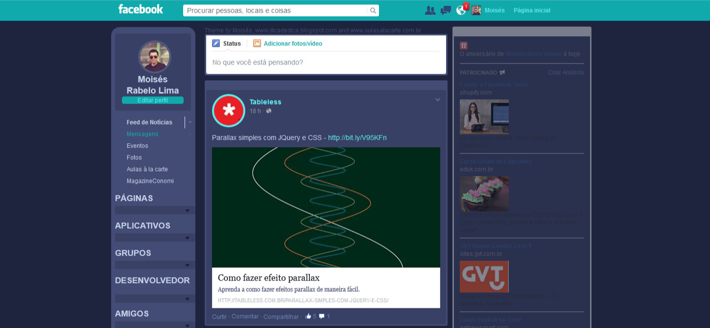 New - Facebook in Dark Flat Design 2.0
