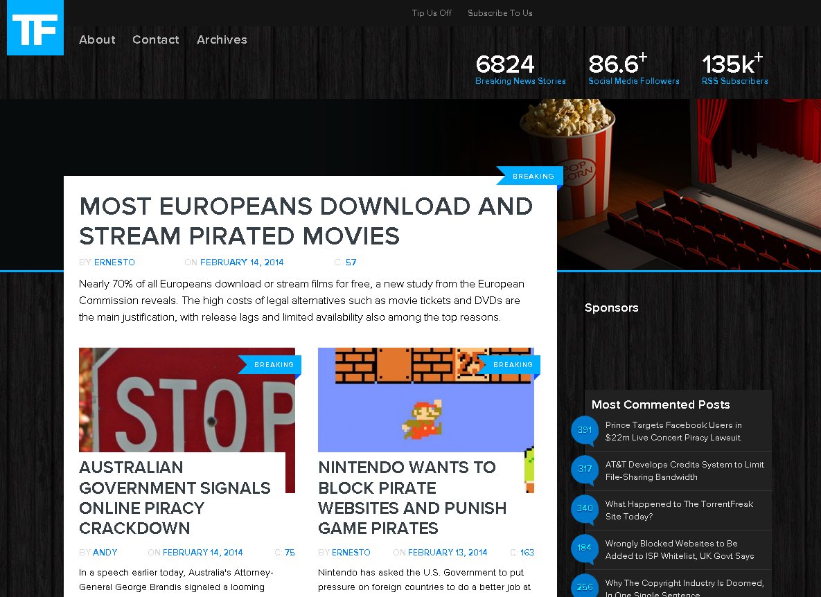TorrentFreak Blue Theme