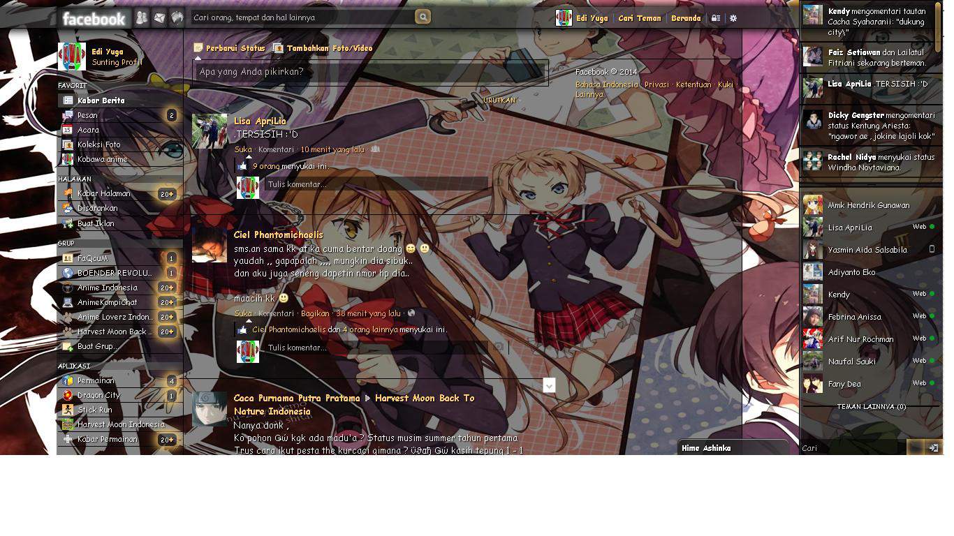 Tema Facebook - Anime Chuunibyou By Edi yuga
