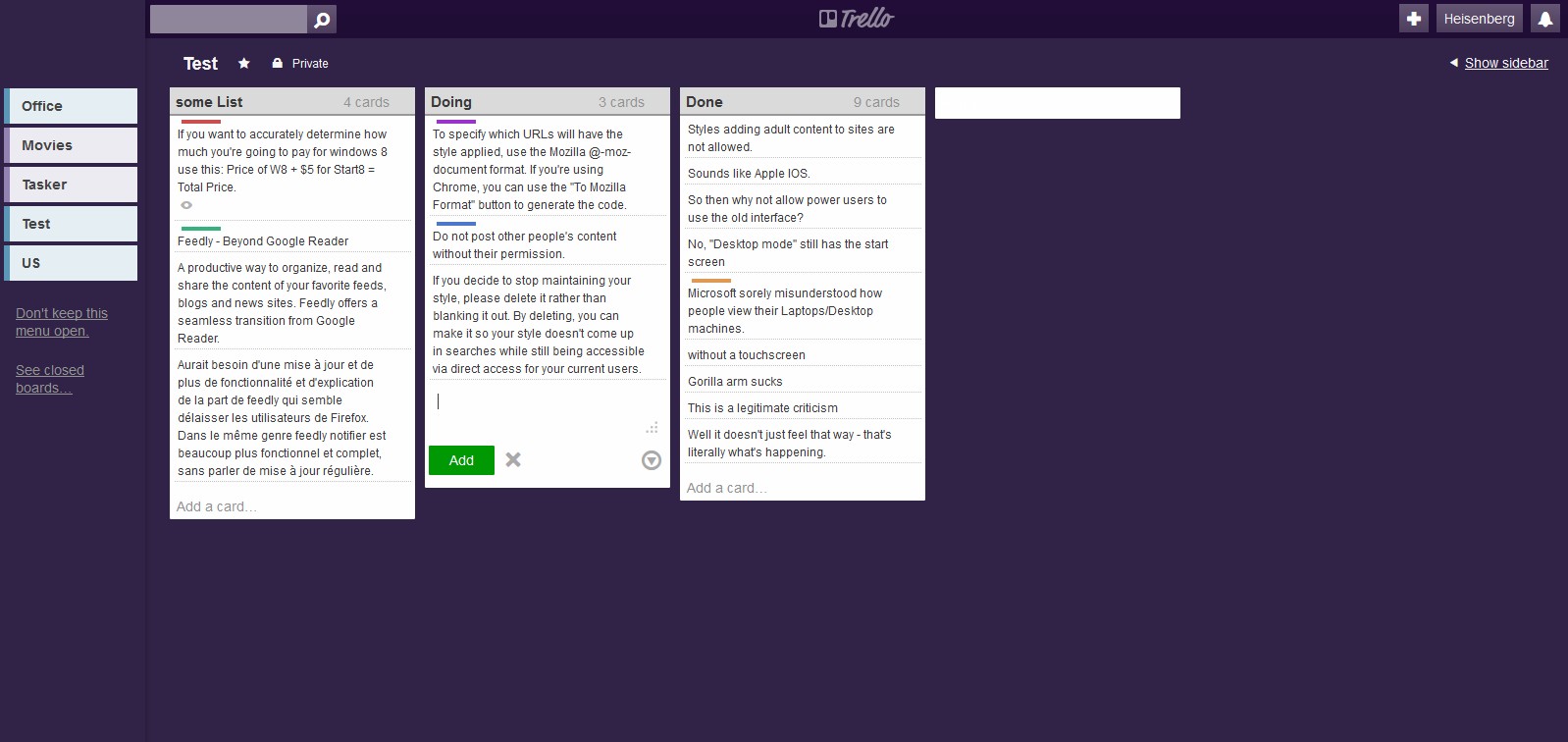 Trello - Minamilist approach