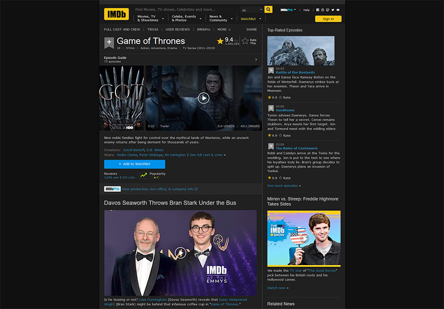 IMDb.com - Nightmode