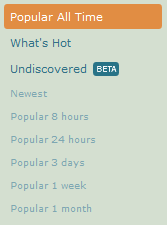 Deviantart navigation