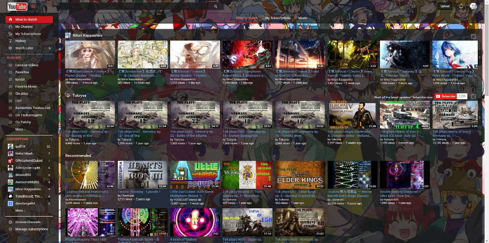 HD YouTube: Touhou Style