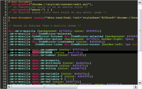 CodeMirror "Monokai" [Stylish editor]