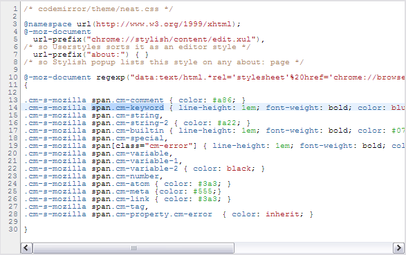 CodeMirror "Neat" [Stylish editor]