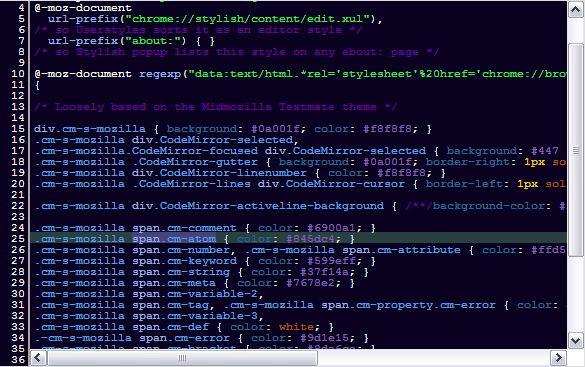 CodeMirror "Night" [Stylish editor]